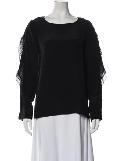 Pre-owned See By Chloé Silk Crew Neck Blouse In Blue