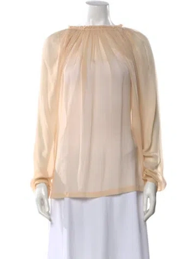 Pre-owned See By Chloé Silk Crew Neck Blouse W/ Tags In Neutral