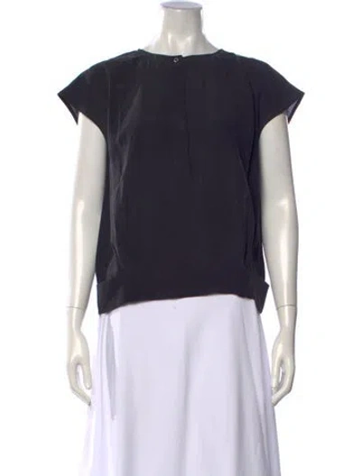 Pre-owned See By Chloé Silk Crew Neck Top In Black