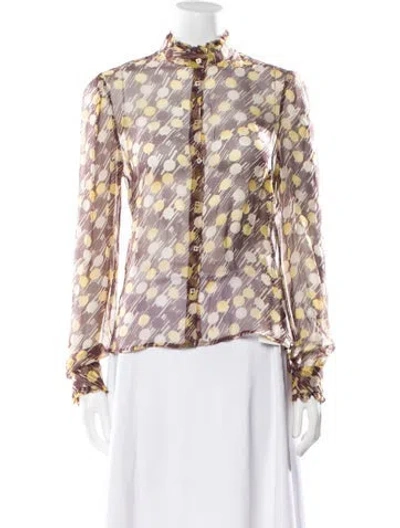 Pre-owned See By Chloé Silk Floral Print Blouse In Multi