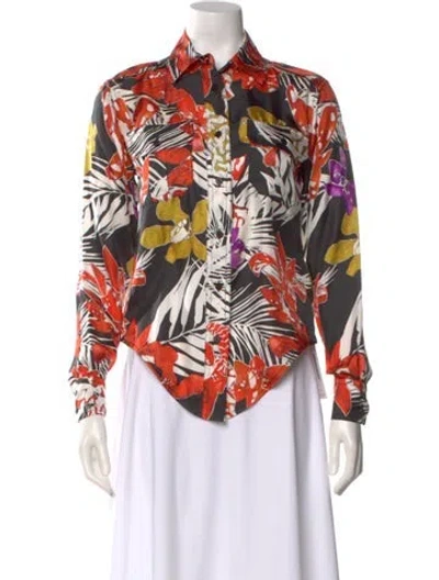Pre-owned See By Chloé Silk Floral Print Blouse In Multi