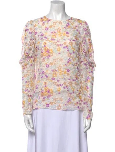 Pre-owned See By Chloé Silk Floral Print Blouse In White
