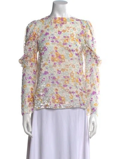 Pre-owned See By Chloé Silk Floral Print Blouse In White