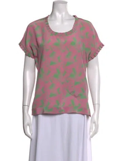 Pre-owned See By Chloé Silk Floral Print Top In Pink