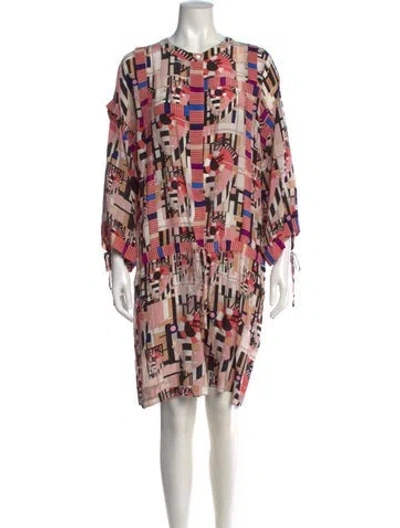 Pre-owned See By Chloé Silk Graphic Print Jumpsuit In Pink