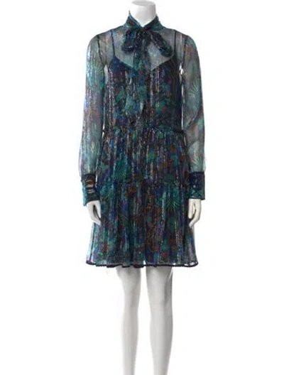 Pre-owned See By Chloé Silk Knee-length Dress In Blue