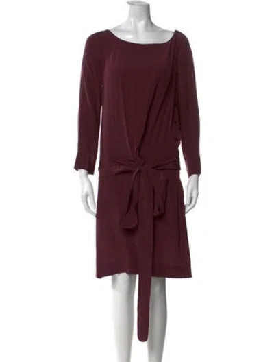 Pre-owned See By Chloé Silk Knee-length Dress In Burgundy