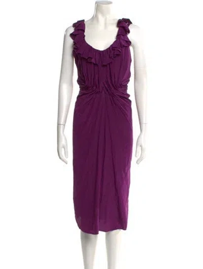 Pre-owned See By Chloé Silk Knee-length Dress In Purple