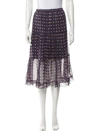 Pre-owned See By Chloé Silk Knee-length Skirt W/ Tags In Blue