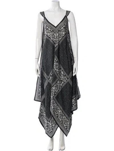 Pre-owned See By Chloé Silk Long Dress In Black