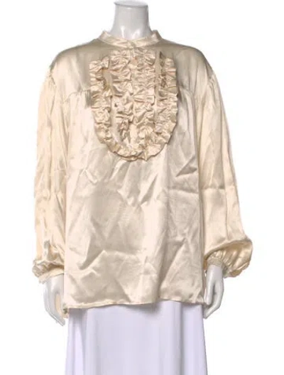 Pre-owned See By Chloé Silk Long Sleeve Blouse In Neutrals