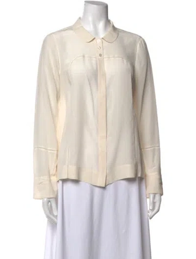 Pre-owned See By Chloé Silk Long Sleeve Blouse In Neutrals
