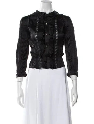 Pre-owned See By Chloé Silk Long Sleeve Top In Black
