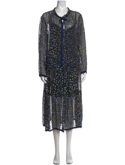 Pre-owned See By Chloé Silk Midi Length Dress In Blue