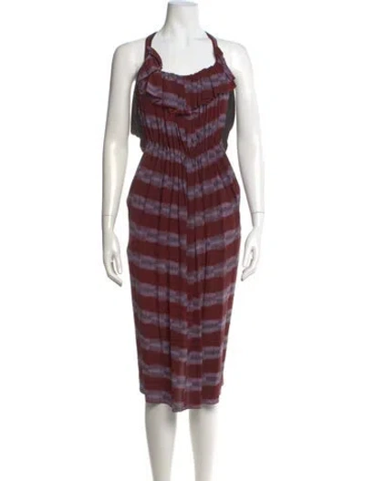 Pre-owned See By Chloé Silk Midi Length Dress In Burgundy/purple