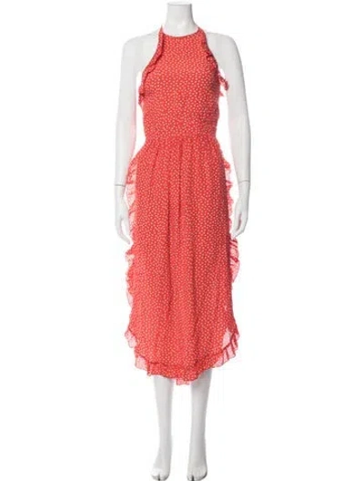 Pre-owned See By Chloé Silk Midi Length Dress In Orange