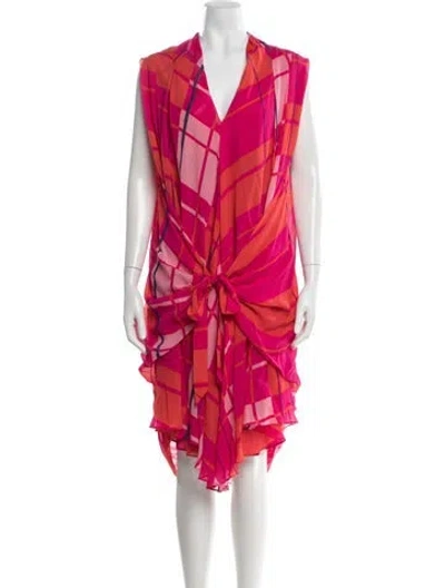 Pre-owned See By Chloé Silk Midi Length Dress In Pink