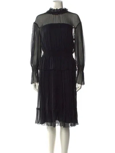 Pre-owned See By Chloé Silk Midi Length Dress W/ Tags In Black