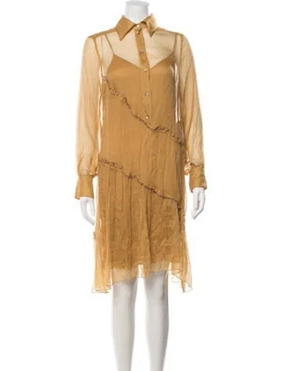 Pre-owned See By Chloé Silk Midi Length Dress In Yellow