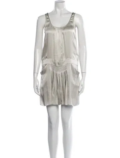 Pre-owned See By Chloé Silk Mini Dress In Grey/neutrals