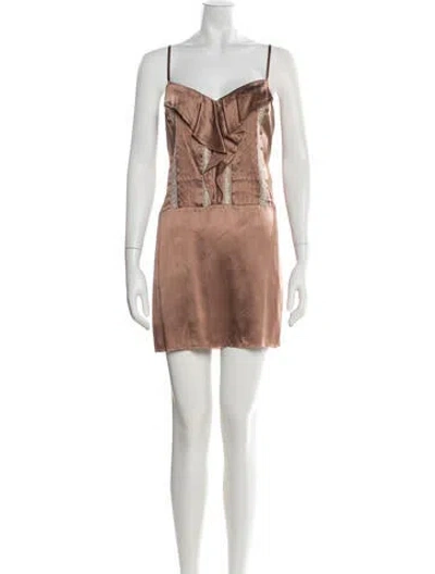 Pre-owned See By Chloé Silk Mini Dress In Neutrals