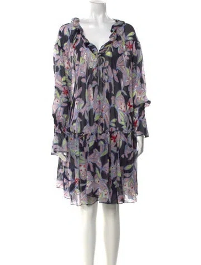 Pre-owned See By Chloé Silk Mini Dress W/ Tags In Multi
