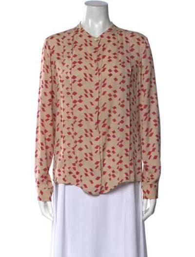 Pre-owned See By Chloé Silk Patterned Blouse In Neutrals
