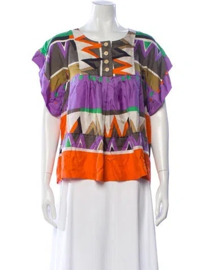 Pre-owned See By Chloé Silk Patterned Top In Purple