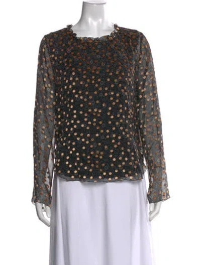 Pre-owned See By Chloé Silk Polka Dot Print Blouse W/ Tags In Orange