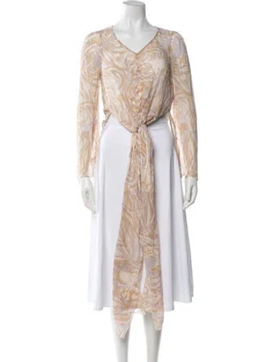 Pre-owned See By Chloé Silk Printed Blouse In Neutrals