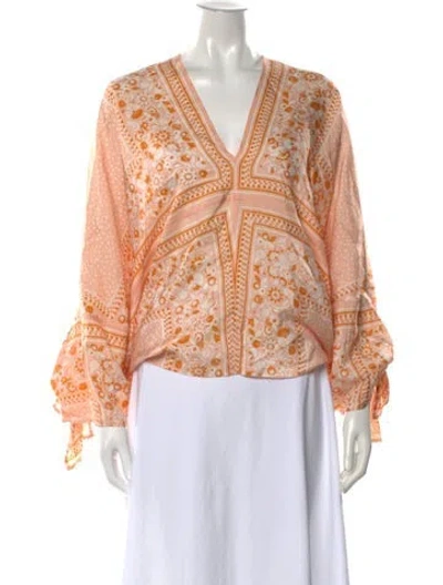 Pre-owned See By Chloé Silk Printed Blouse In Orange