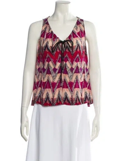 Pre-owned See By Chloé Silk Printed Blouse In Pink