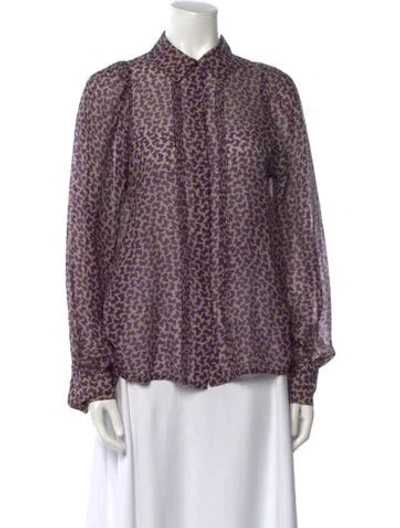 Pre-owned See By Chloé Silk Printed Blouse In Purple