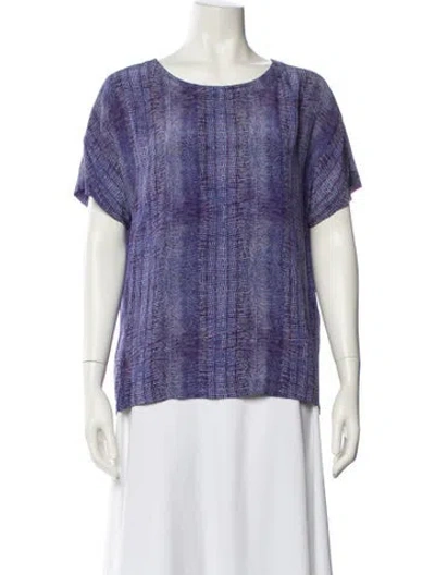 Pre-owned See By Chloé Silk Printed T-shirt In Blue