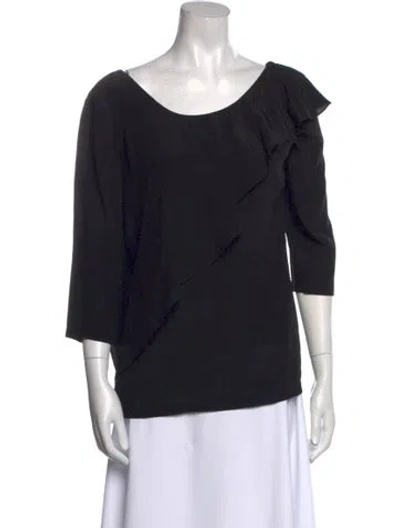 Pre-owned See By Chloé Silk Scoop Neck Blouse In Black