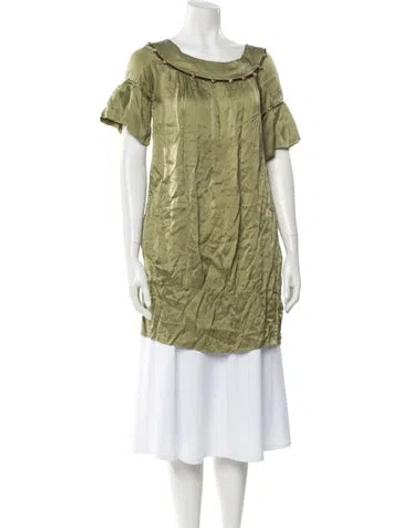Pre-owned See By Chloé Silk Scoop Neck Top In Green