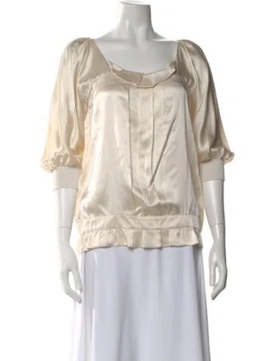 Pre-owned See By Chloé Silk Square Neckline Blouse In Neutral
