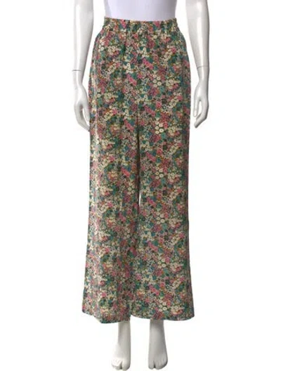 Pre-owned See By Chloé Silk Wide Leg Pants In Green