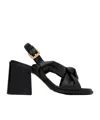 See By Chloé Spencer Knot-trimmed High-heeled Sandals In Black