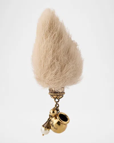 See By Chloé Sphere Shearling Tail Dice Charm In Gold