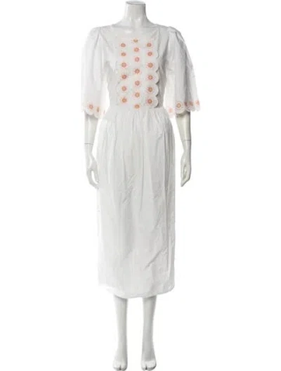 Pre-owned See By Chloé Square Neckline Midi Length Dress In White