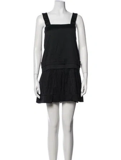 Pre-owned See By Chloé Square Neckline Mini Dress In Black/green