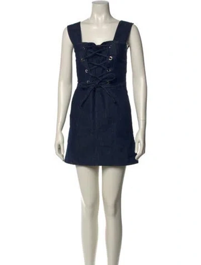 Pre-owned See By Chloé Square Neckline Mini Dress In Blue