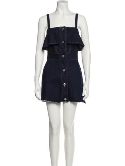 Pre-owned See By Chloé Square Neckline Mini Dress In Blue