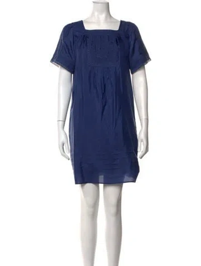 Pre-owned See By Chloé Square Neckline Mini Dress In Blue