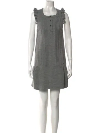 Pre-owned See By Chloé Square Neckline Mini Dress In Gray