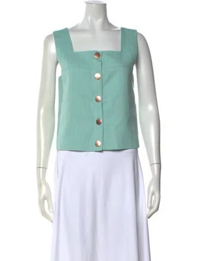 Pre-owned See By Chloé Square Neckline Sleeveless Top In Blue
