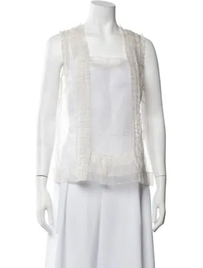 Pre-owned See By Chloé Square Neckline Sleeveless Top In White