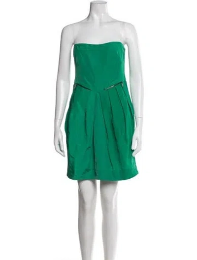 Pre-owned See By Chloé Strapless Mini Dress In Green