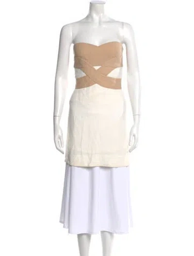 Pre-owned See By Chloé Strapless Top In Neutral